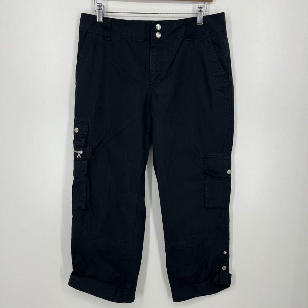 Lauren Ralph Lauren Pants Women's Size 10 Black Cargo‎ Pockets Tactical Stretch